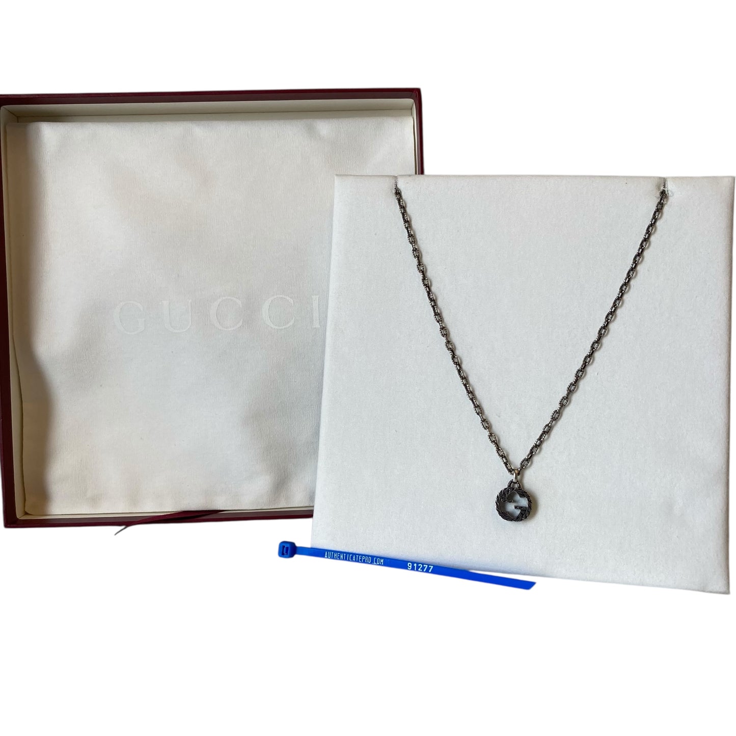 Necklace Luxury Designer By Gucci In Silver
