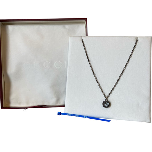 Necklace Luxury Designer By Gucci In Silver