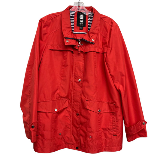 Jacket Windbreaker By Details In Red, Size:L