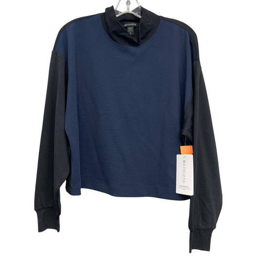 Athletic Top Ls Crewneck By Athleta In Black & Blue, Size:L