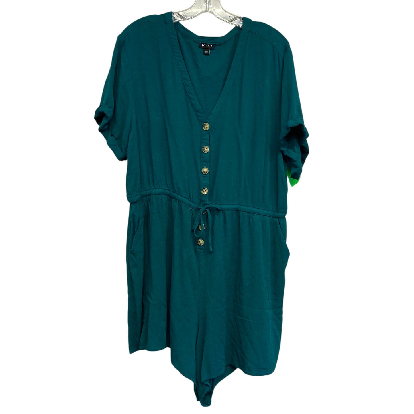 Romper By Torrid In Green, Size:1X