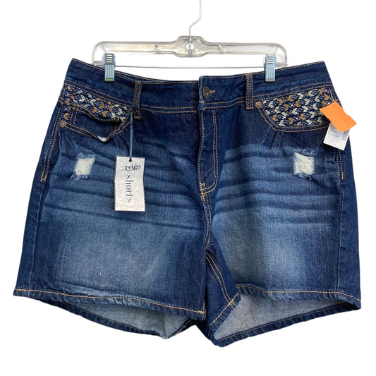 Shorts By Reign In Blue Denim, Size:22