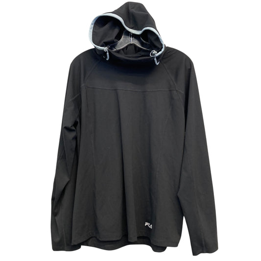 Athletic Top Ls Hoodie By Fila In Black, Size:L