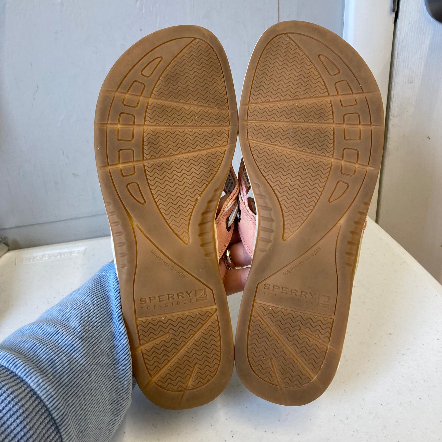 Sandals Flip Flops By Sperry In Peach, Size:8