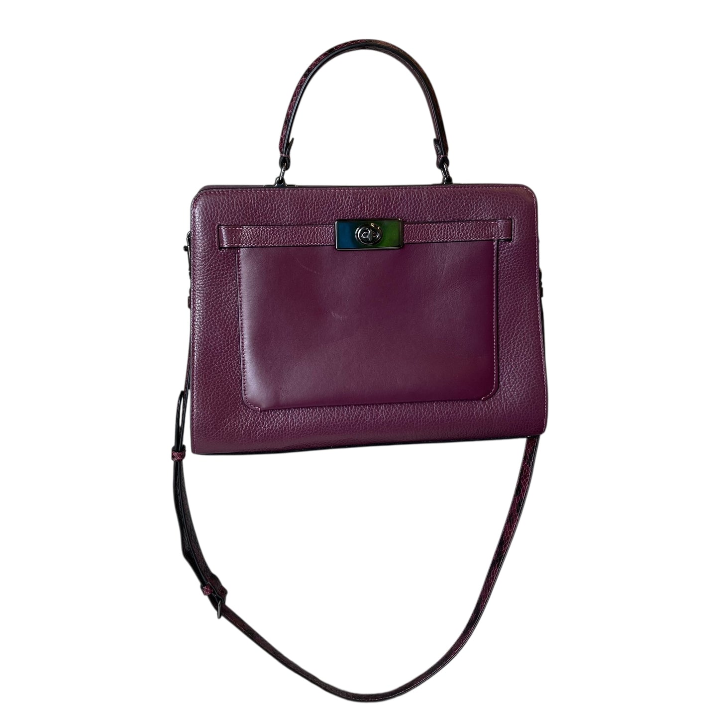 Handbag Designer By Coach In Purple, Size:Medium