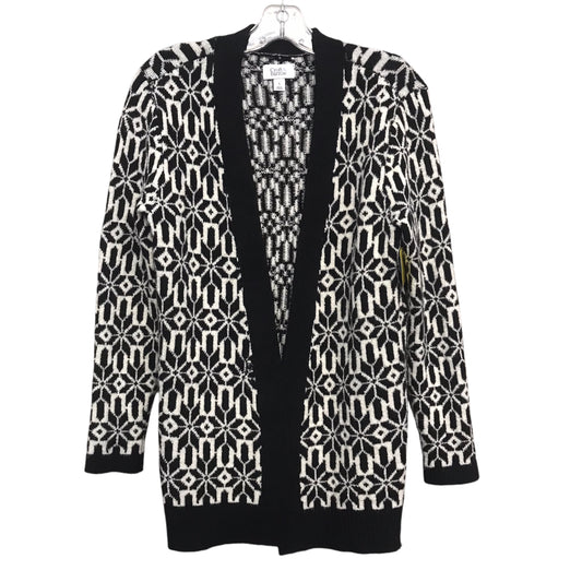 Sweater Cardigan By Croft And Barrow In Black & White, Size:S