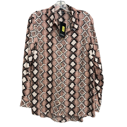 Top Ls By Jones New York In Black & Pink, Size:L