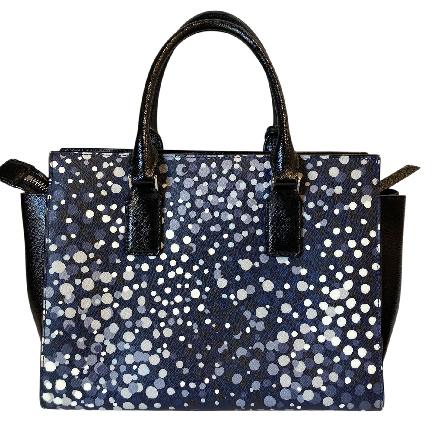 Handbag Designer By Kate Spade In Polkadot Pattern, Size:Medium