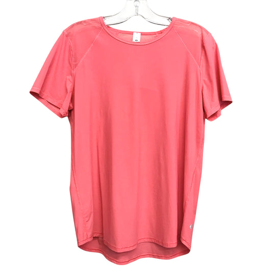 Athletic Top Ss By Lululemon In Coral, Size:M