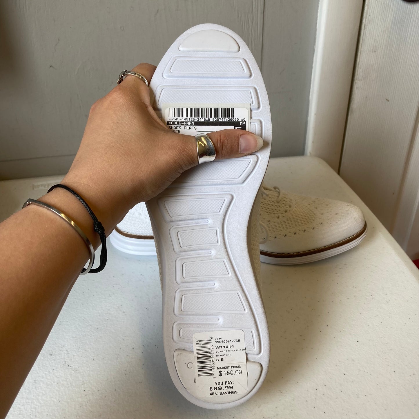 Shoes Flats By Cole-Haan In White, Size:8
