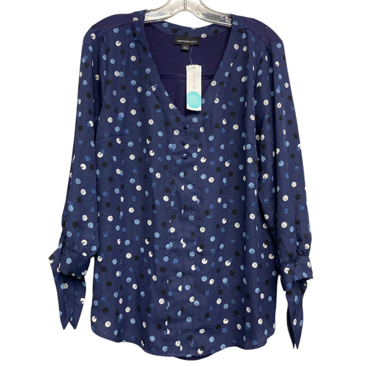 Top Ls By Fortune & Ivy In Blue & White, Size:L
