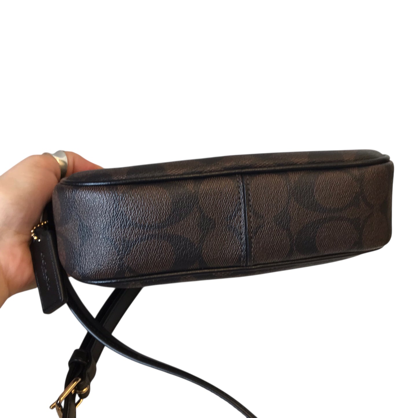 Crossbody Designer By Coach In Brown, Size:Small