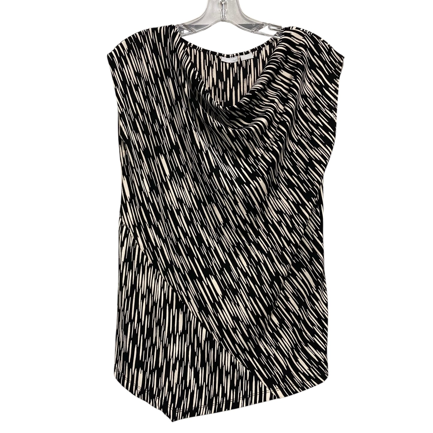 Top Sleeveless By Chicos In Black & Cream, Size:M