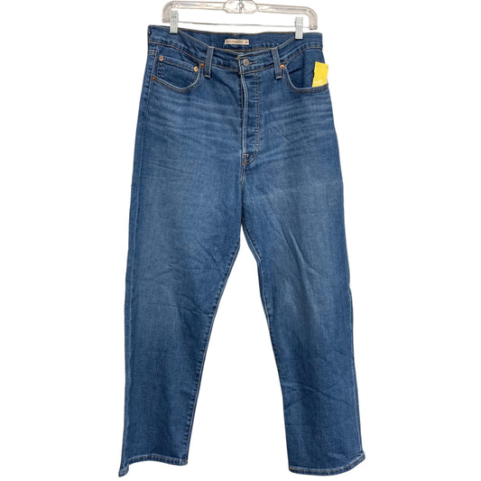 Jeans Straight By Levis In Blue Denim, Size:14