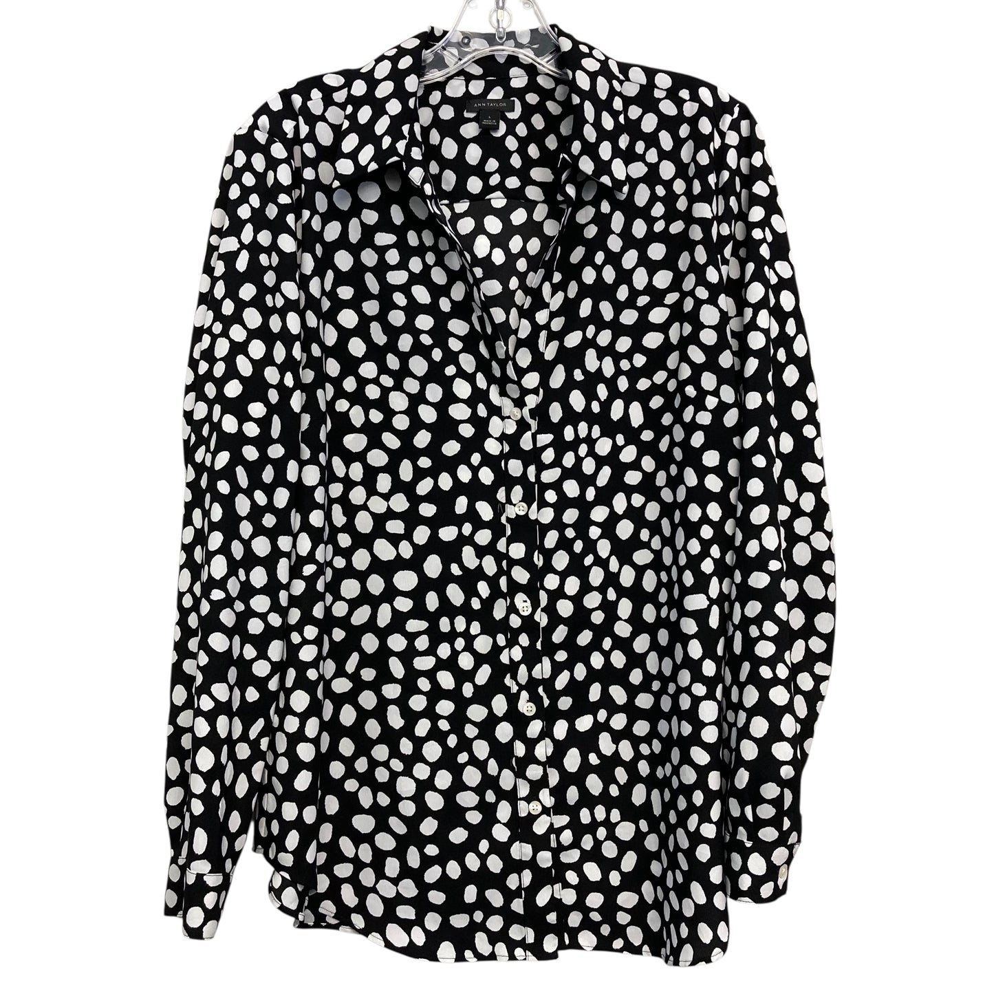 Top Ls By Ann Taylor In Black & White, Size:L
