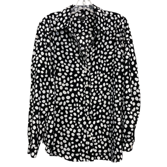 Top Ls By Ann Taylor In Black & White, Size:L