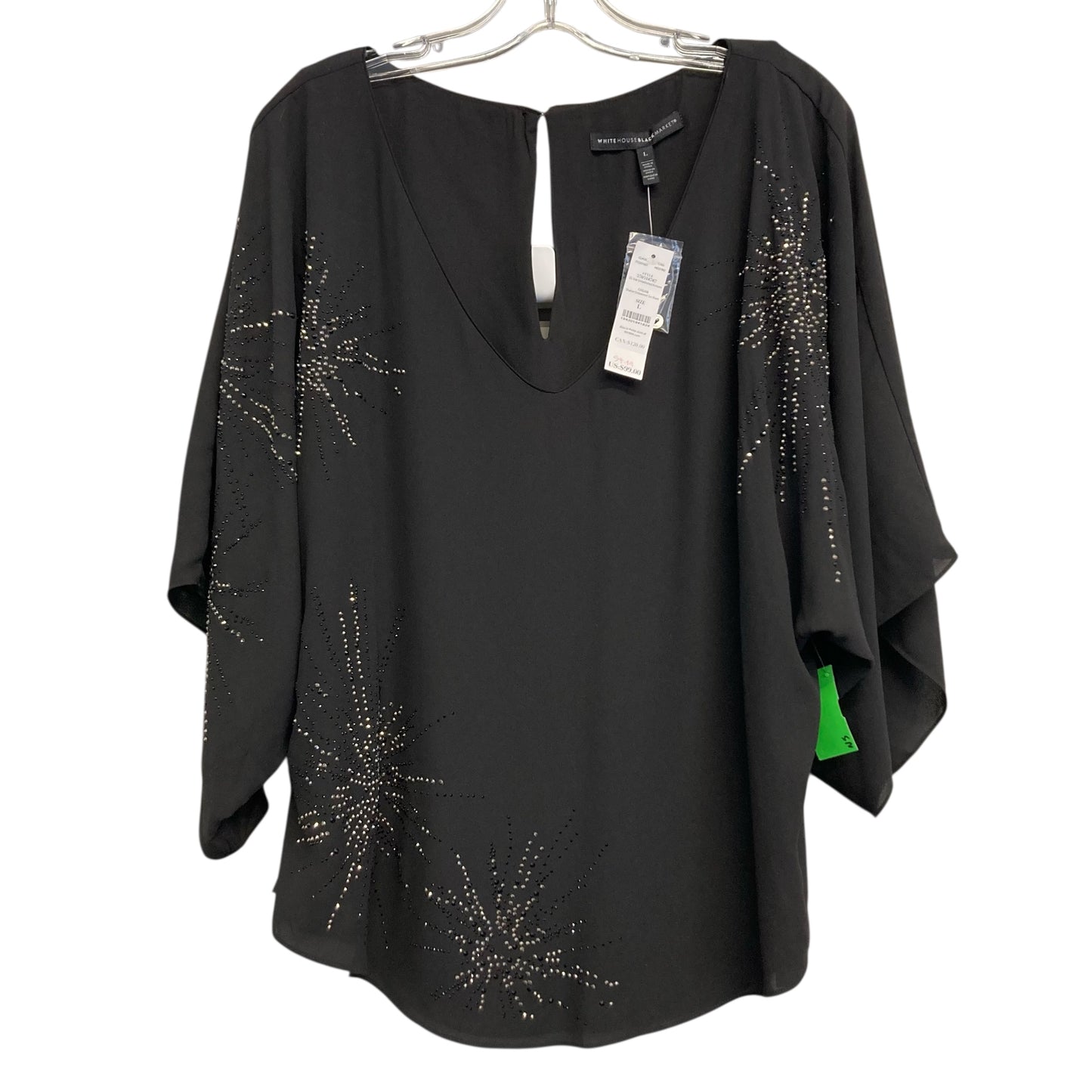 Top SS By White House Black Market In Black, Size:L