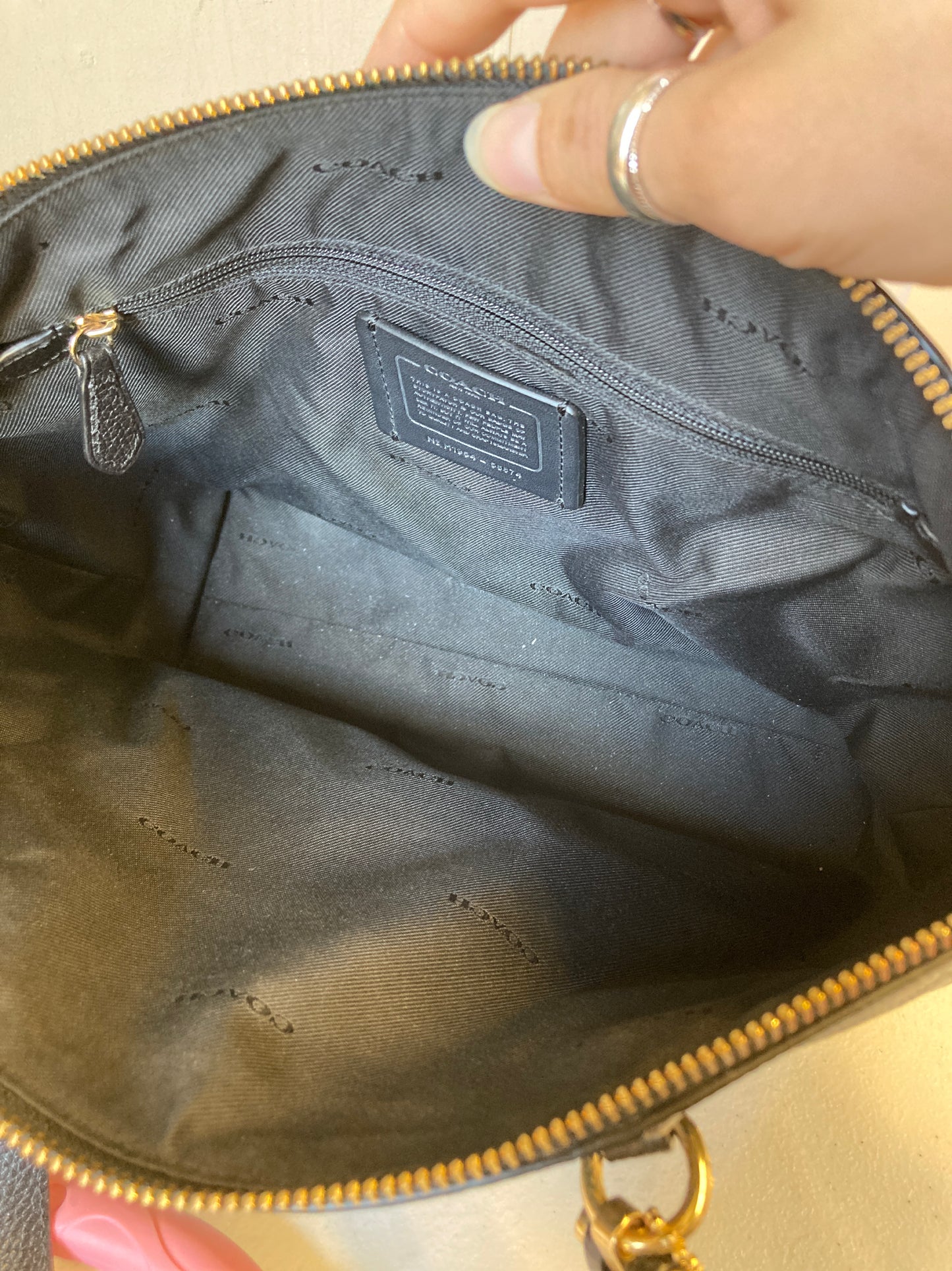 Handbag Designer By Coach In Black, Size:Medium