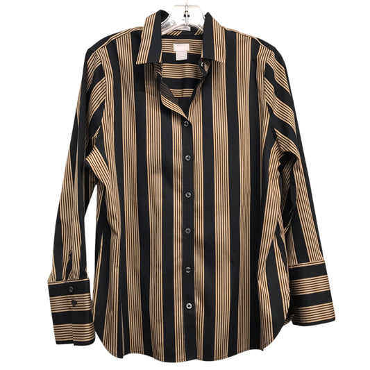 Blouse Ls By Chicos In Black & Brown, Size:L
