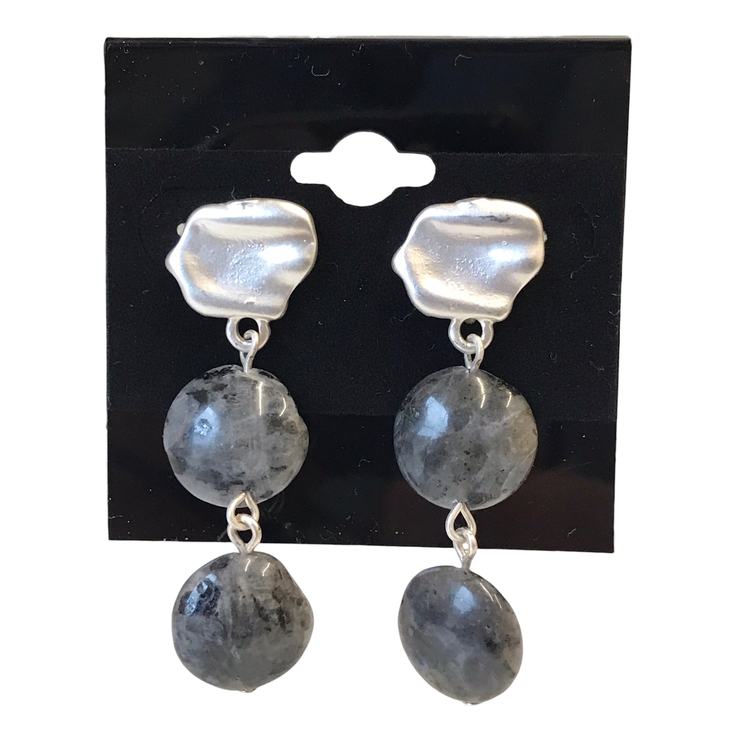 Earrings Dangle/Drop By Simply Noelle In Grey & Silver
