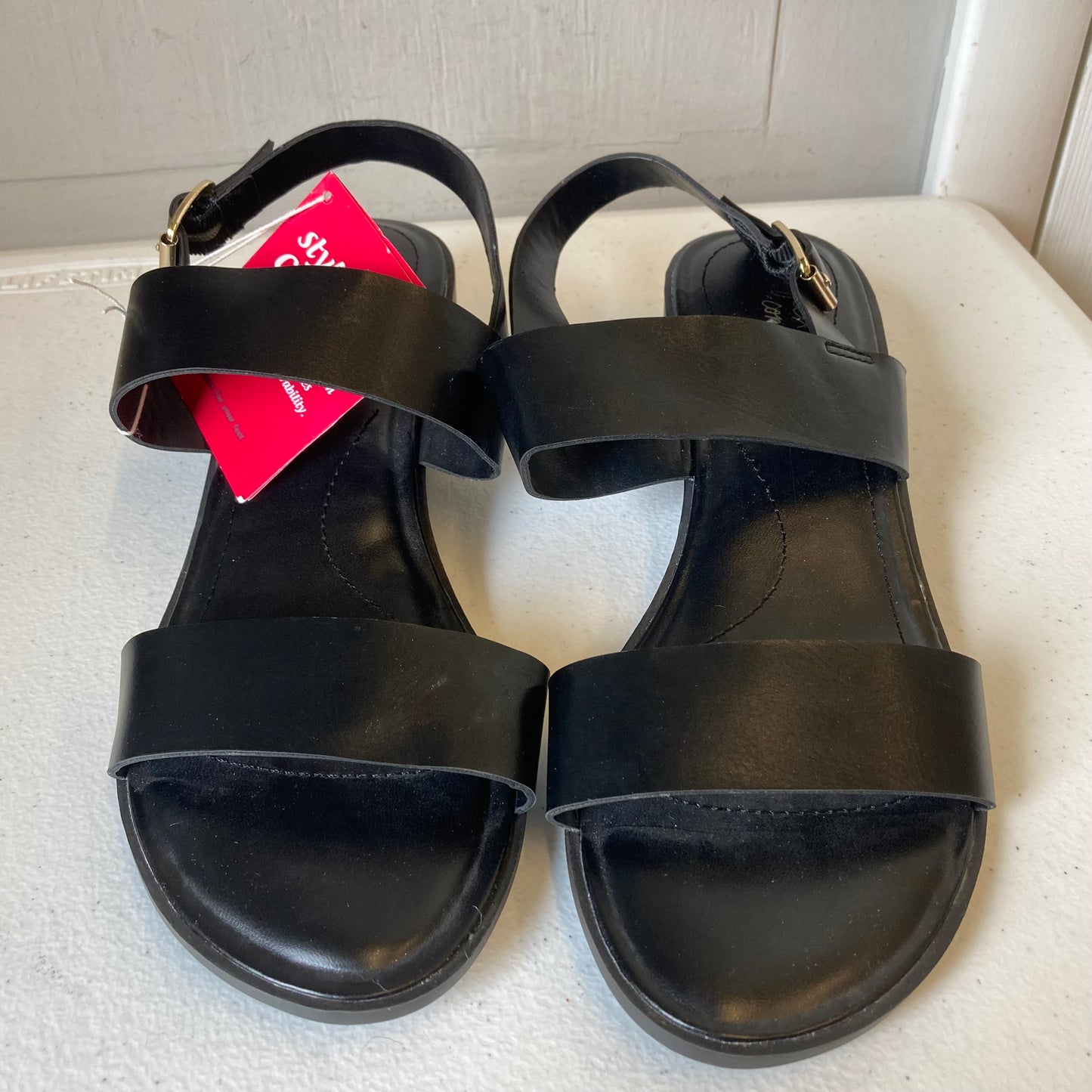 Sandals Flats By Dexflex In Black, Size:10