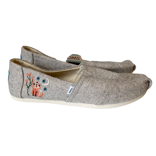 Shoes Flats By Toms In Grey, Size:8