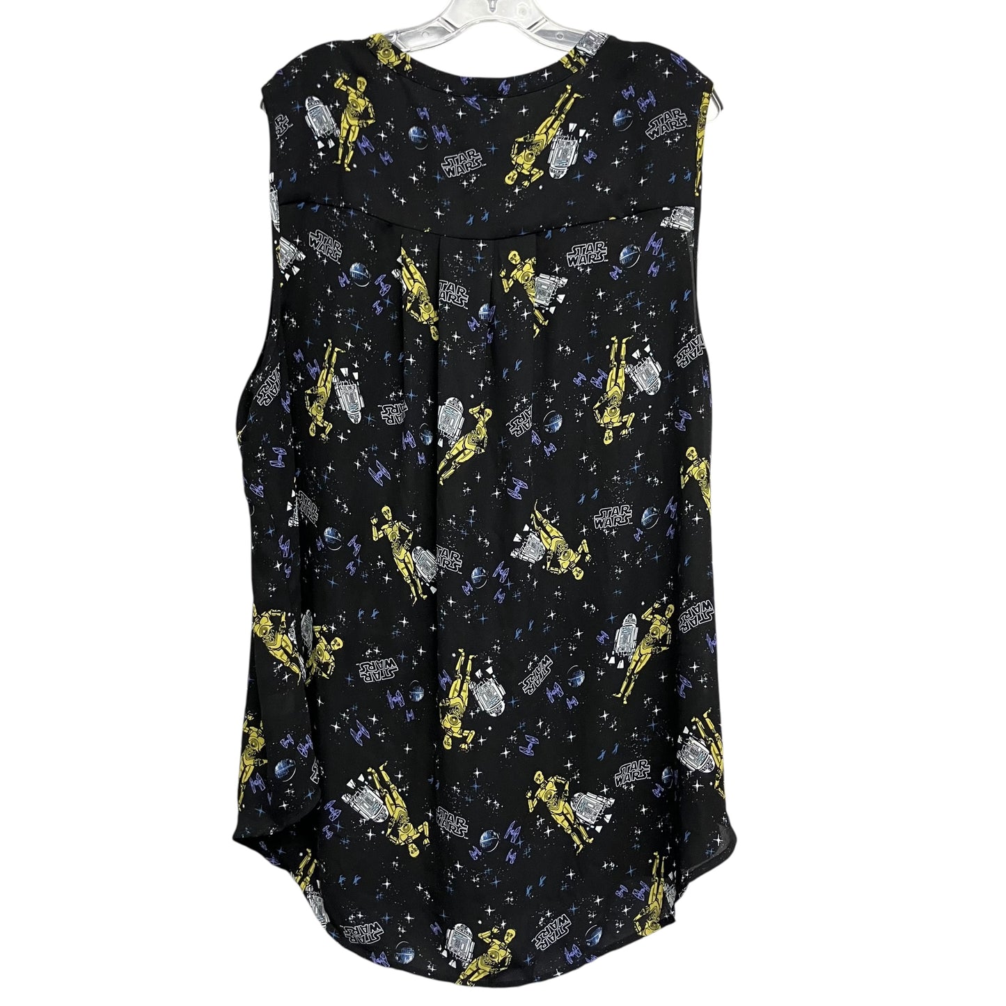 Top Sleeveless By Star Wars In Black & Yellow, Size:3X
