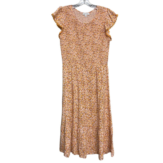 Dress Casual Midi By Luxology In Orange, Size:M