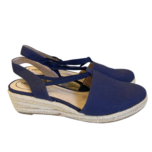 Sandals Heels Wedge By Life Stride In Navy, Size:8