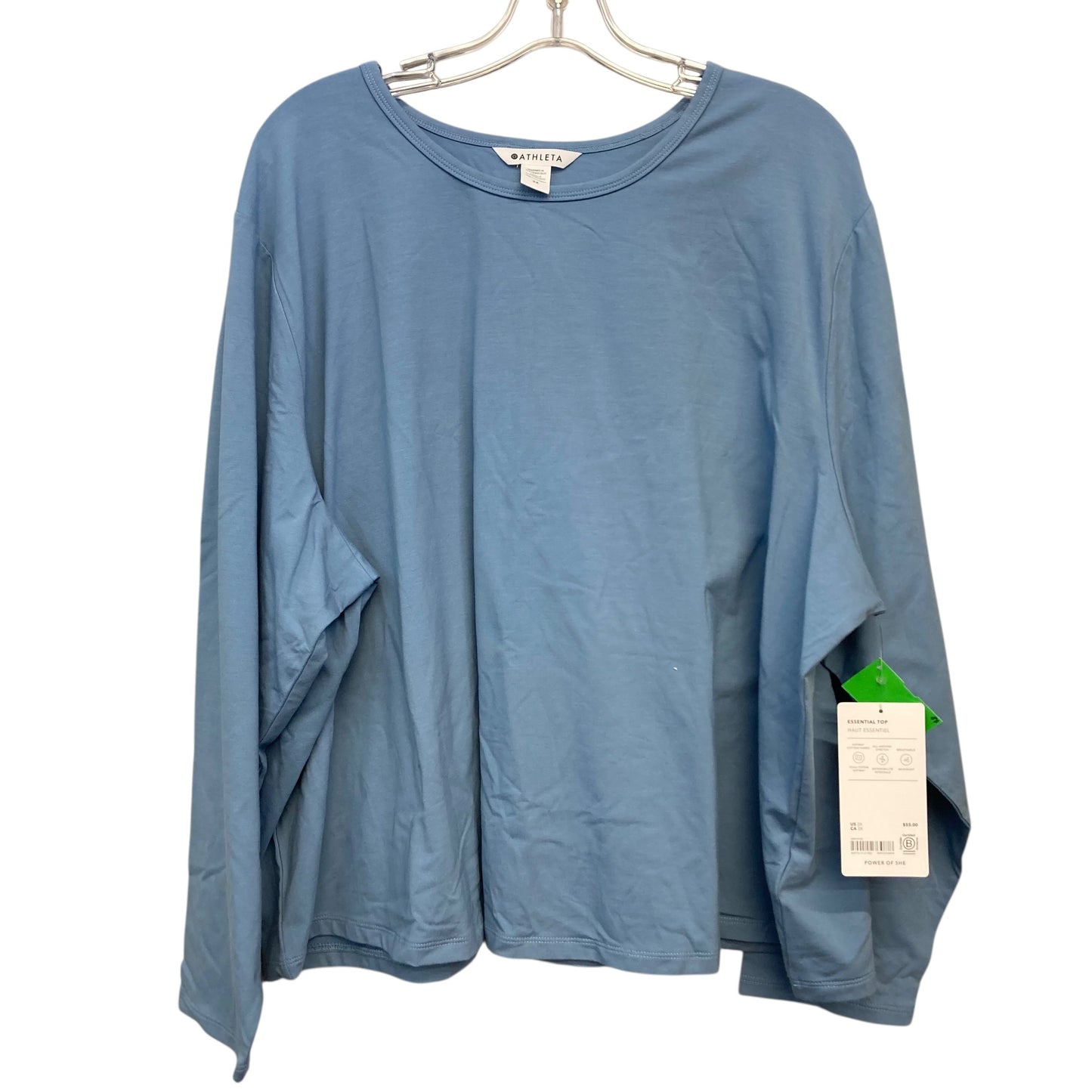 Athletic Top Ls Crewneck By Athleta In Blue, Size:3X