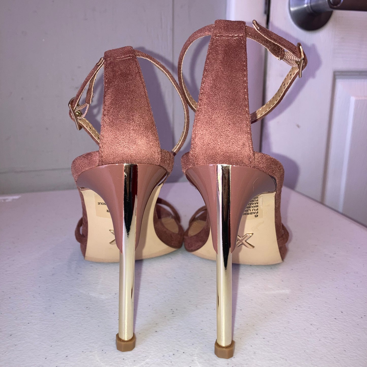 Sandals Heels Stiletto By Express In Brown, Size:6