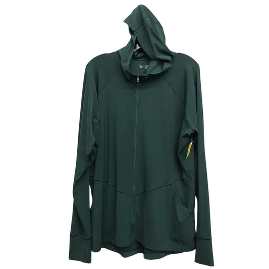 Athletic Jacket By Offline In Green, Size:1X