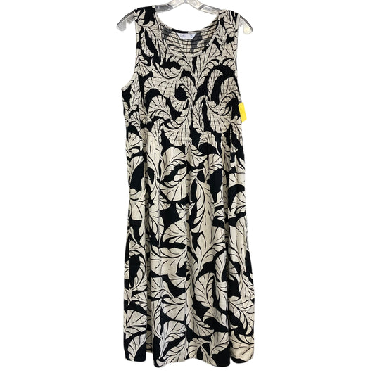 Dress Casual Midi By Croft And Barrow In Black & Cream, Size:1X