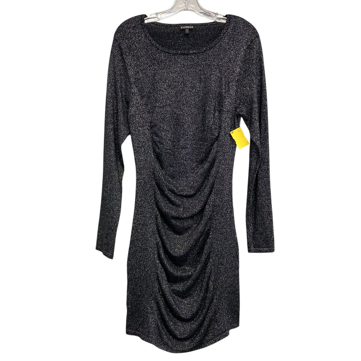 Dress Party Midi By Express In Black & Silver, Size:L