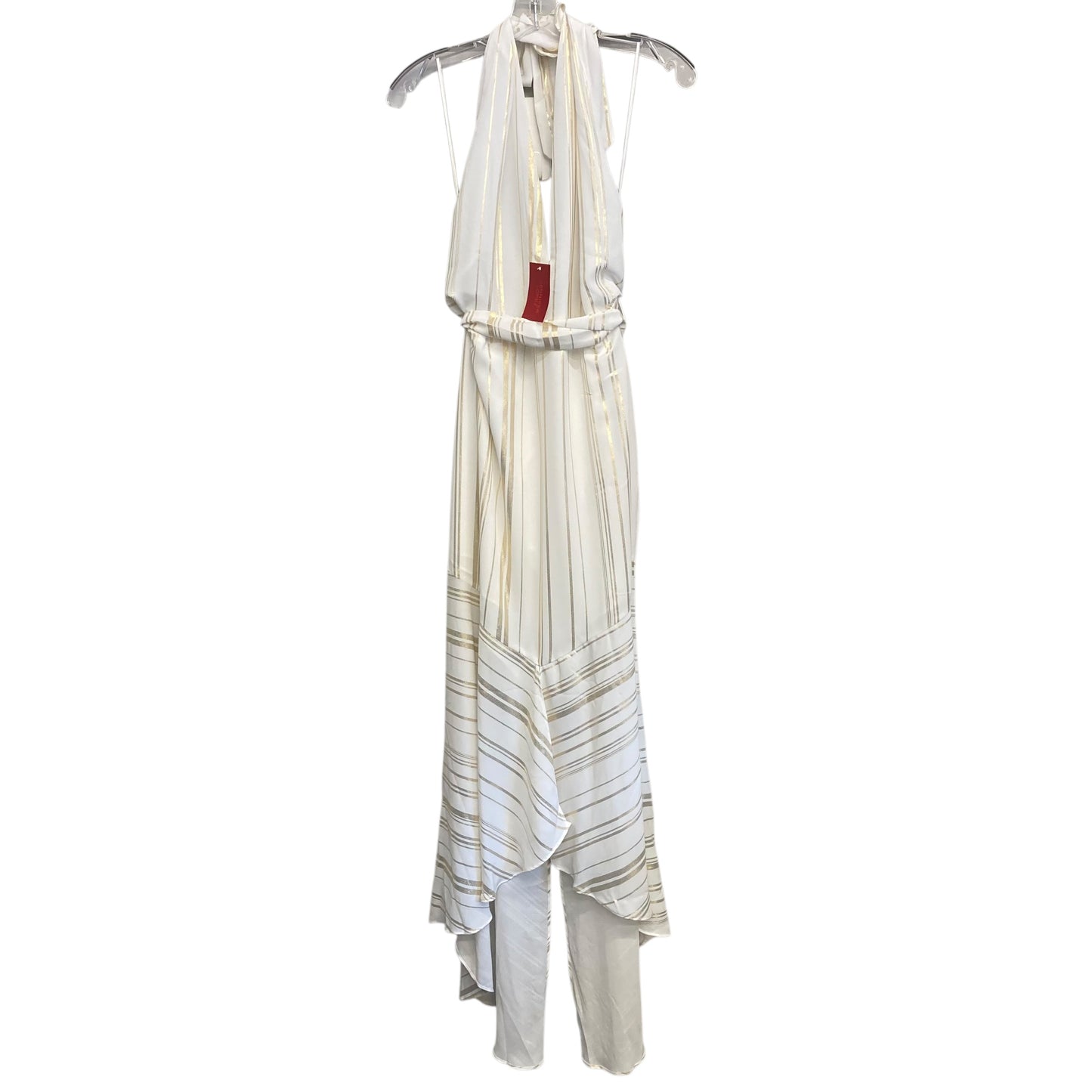 Jumpsuit By Jennifer Lopez In Gold & White, Size:M