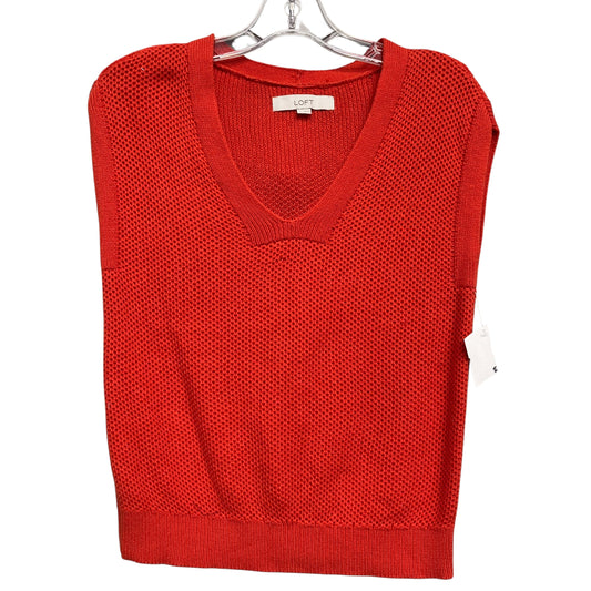 Vest Sweater By Loft In Orange, Size:Xs