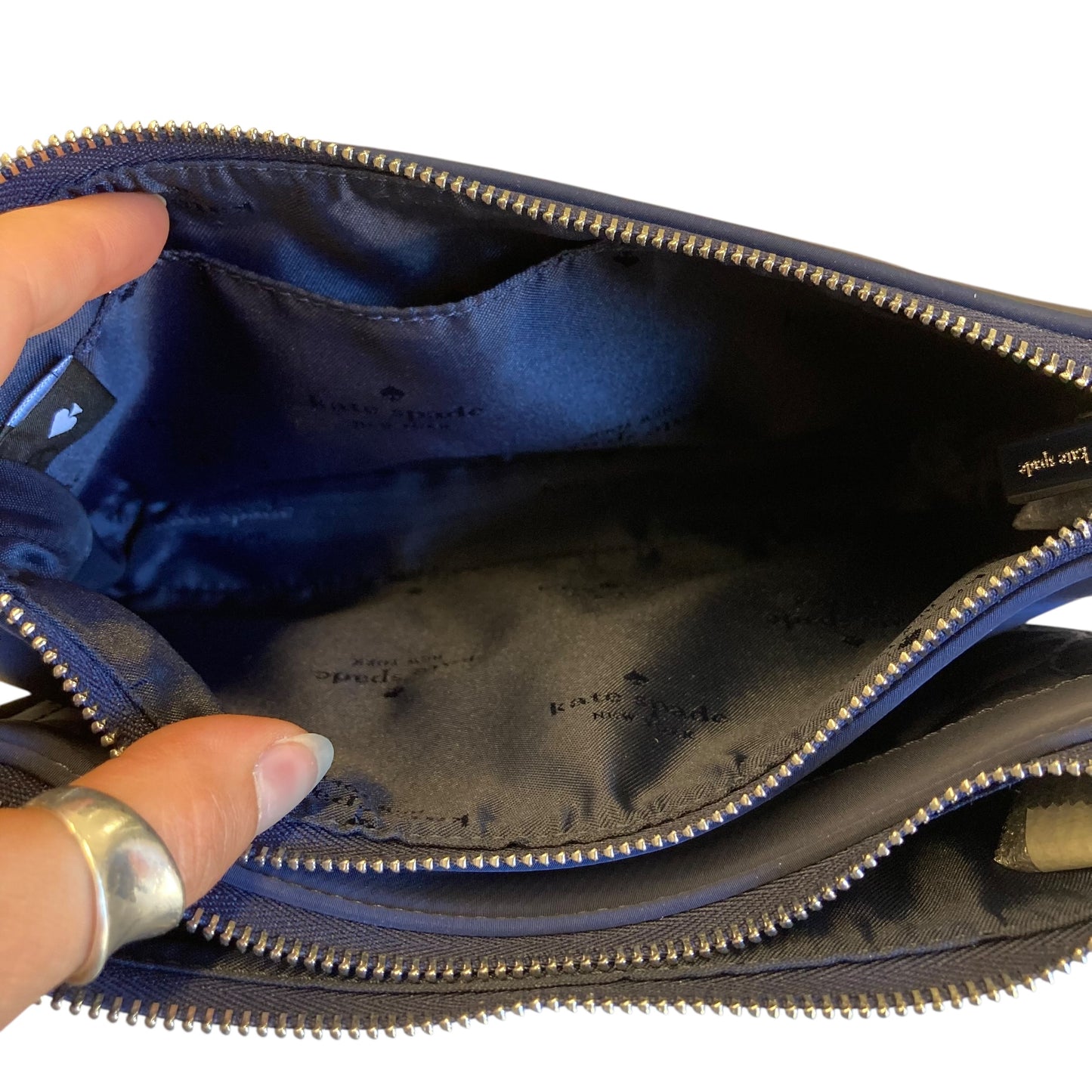 Handbag Designer By Kate Spade In Navy, Size:Small
