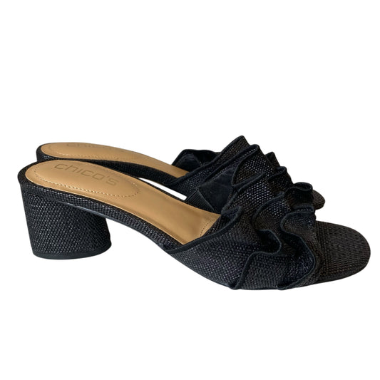 Sandals Heels Block By Chicos In Black, Size:7