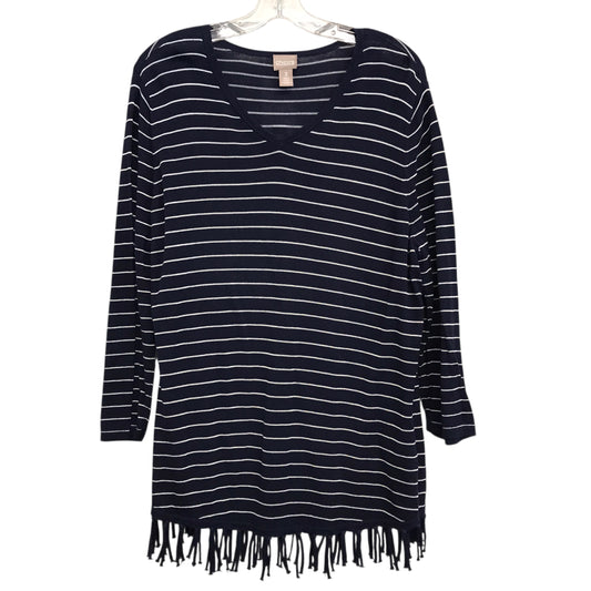 Top Ls By Chicos In Striped Pattern, Size:Xl