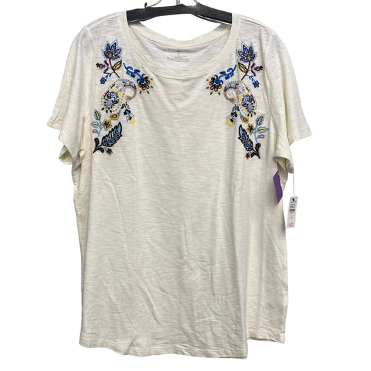 Top Ss By Talbots In Ivory, Size:1X
