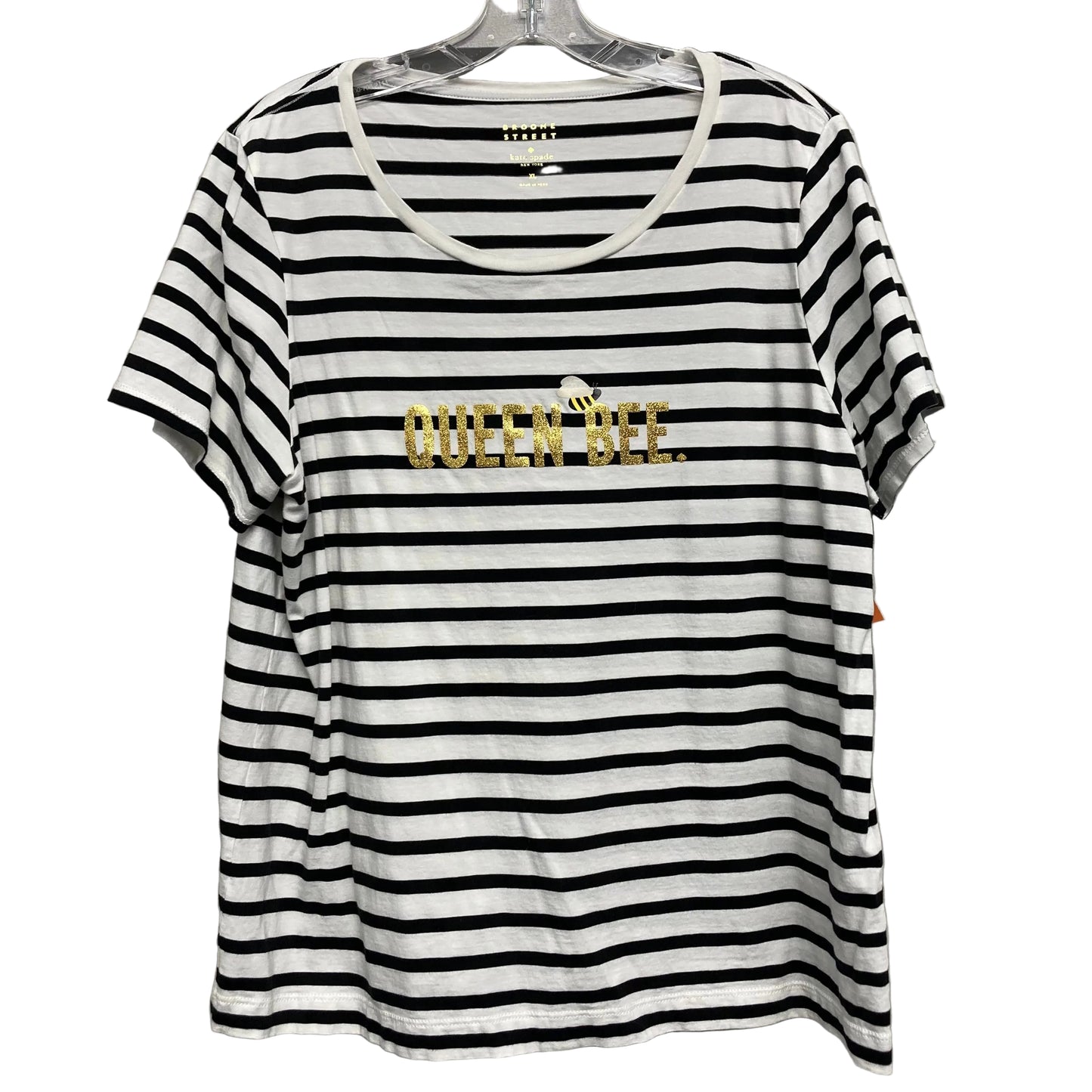 Top Ss Designer By Kate Spade In Striped Pattern, Size:Xl