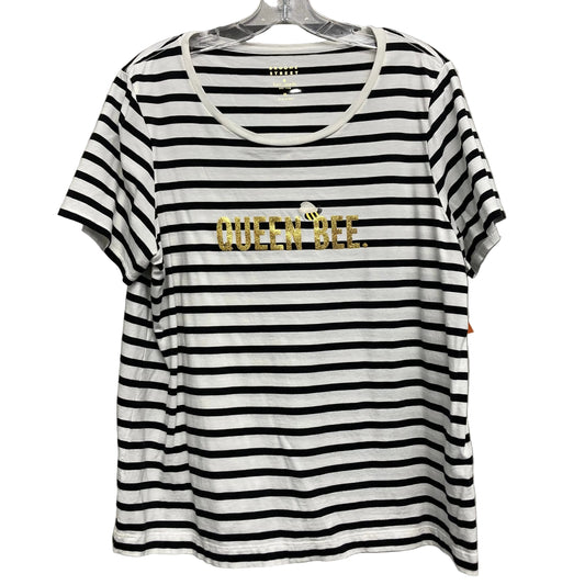 Top Ss Designer By Kate Spade In Striped Pattern, Size:Xl