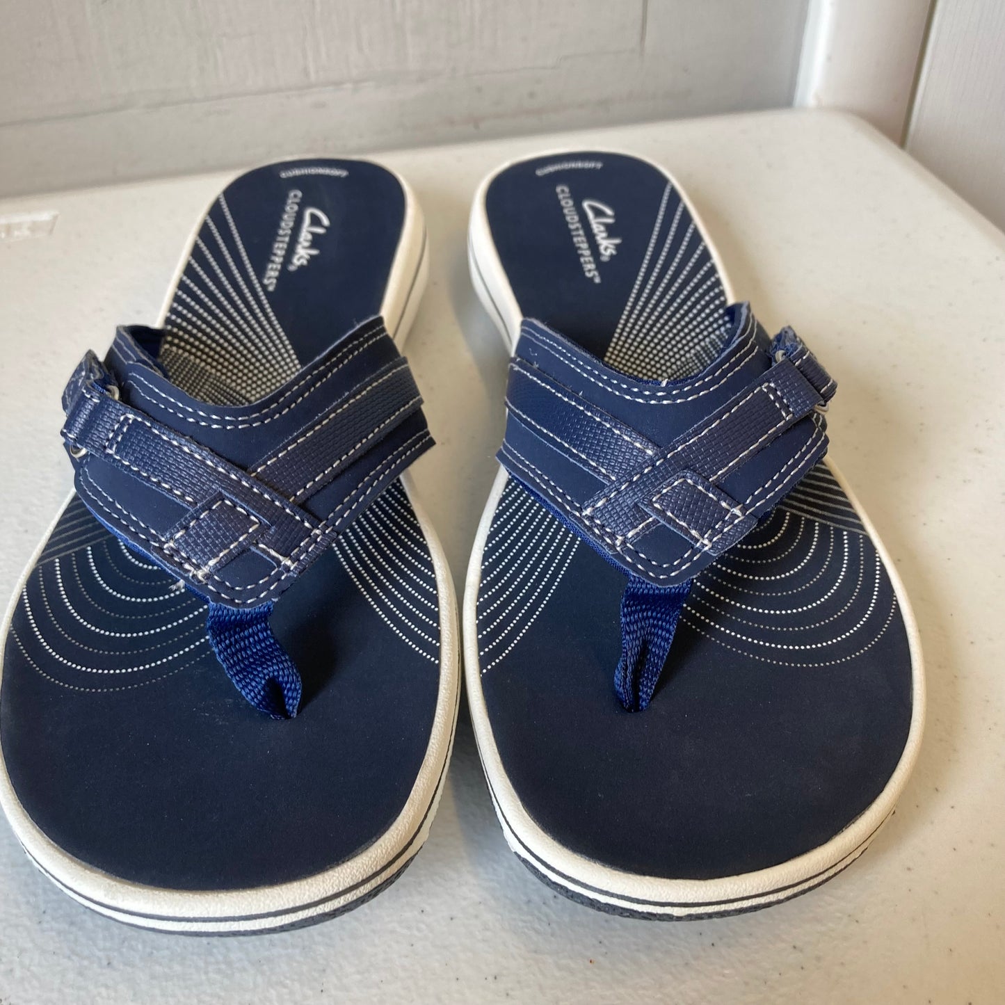 Sandals Flip Flops By Clarks In Navy, Size:10