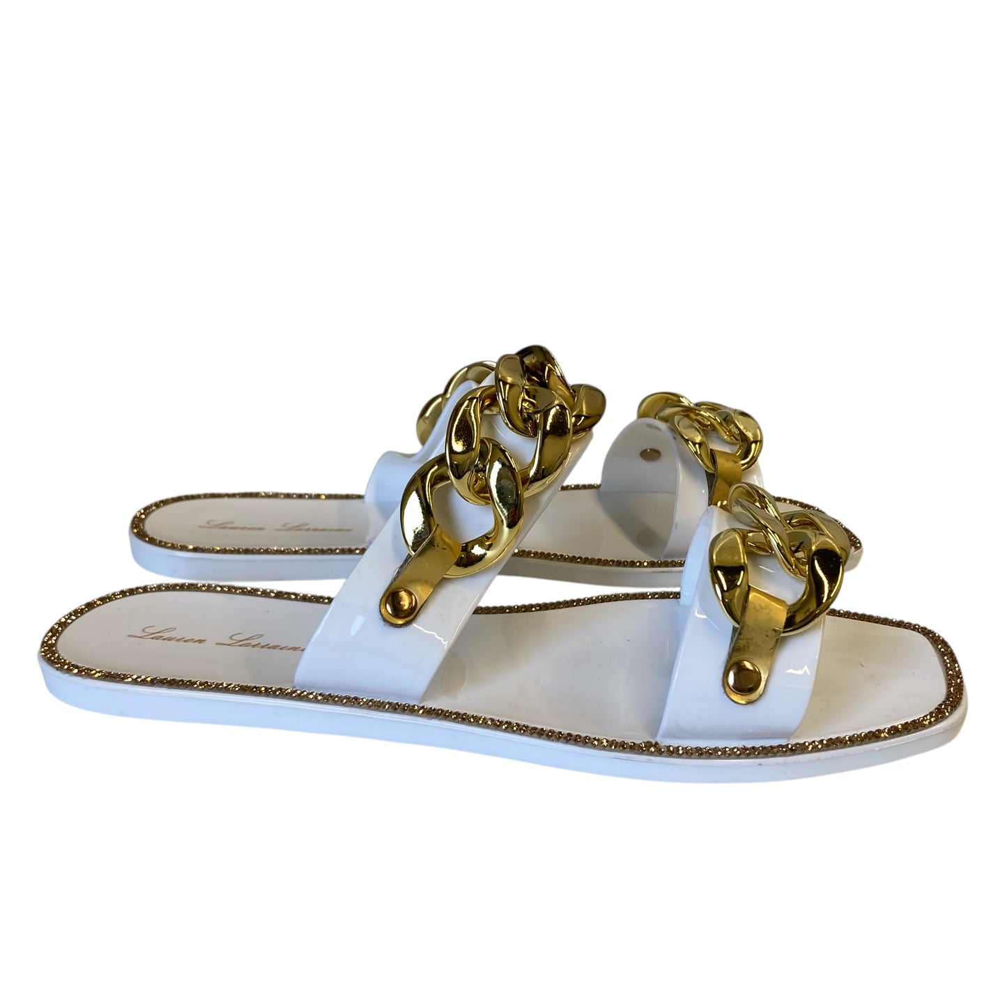 Sandals Flats By Lauren Lorraine In White, Size:9