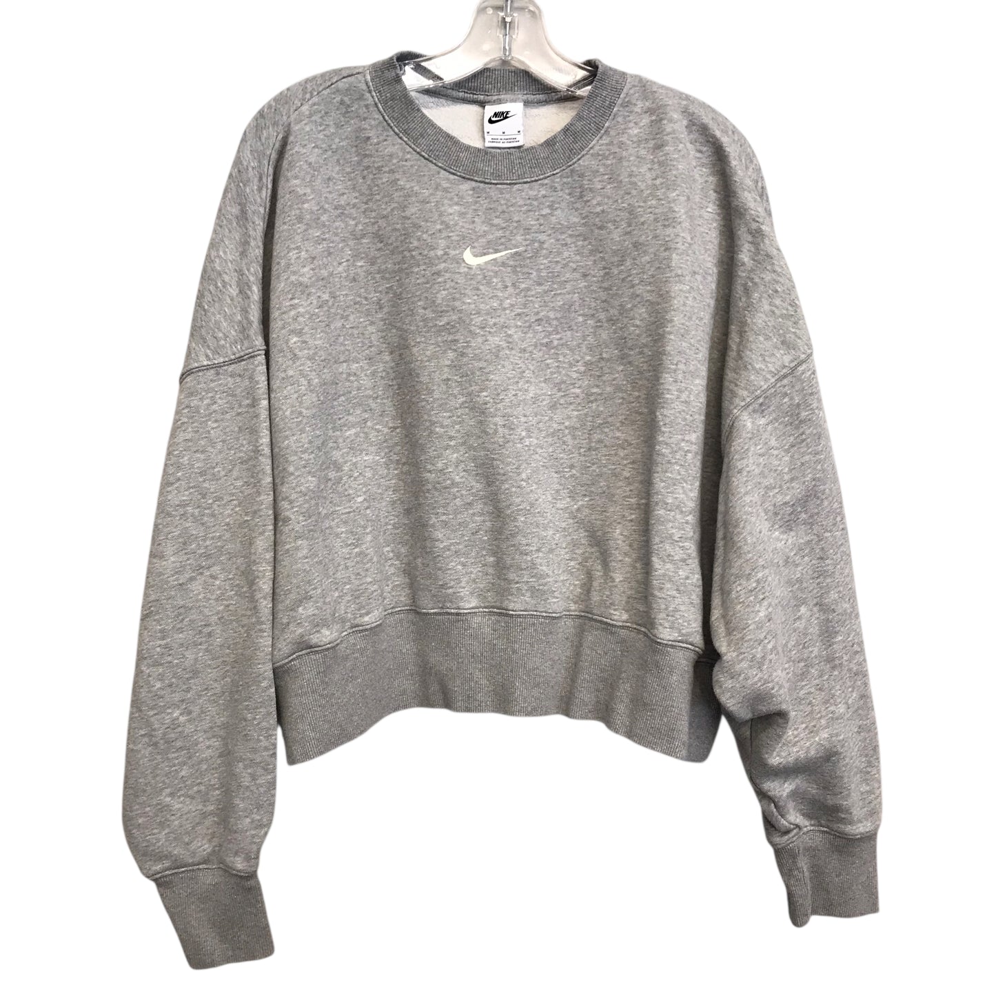 Athletic Sweatshirt Crewneck By Nike In Grey, Size:M