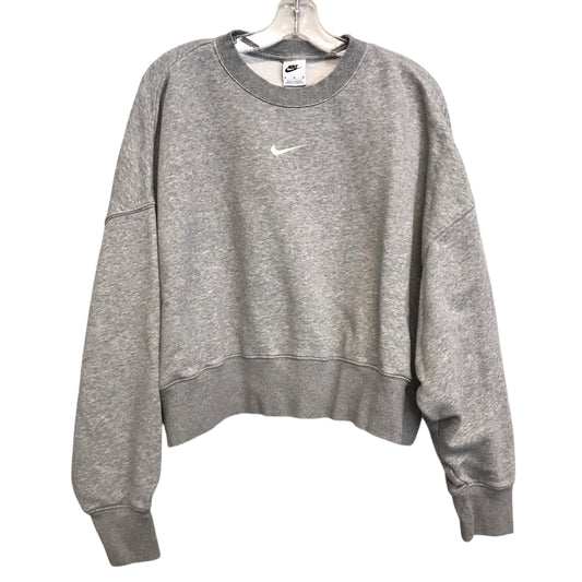 Athletic Sweatshirt Crewneck By Nike In Grey, Size:M