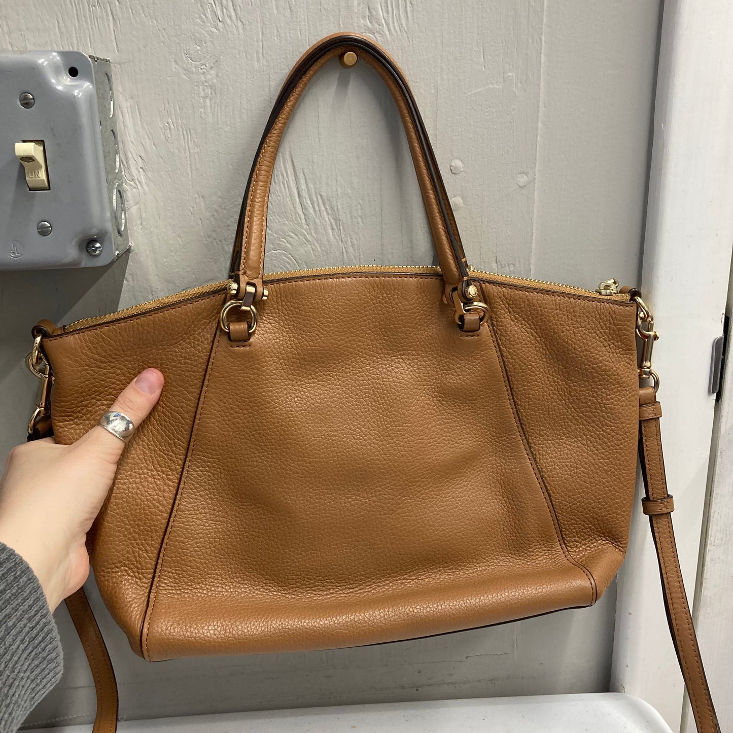 Handbag Designer By Coach In Brown, Size:Medium