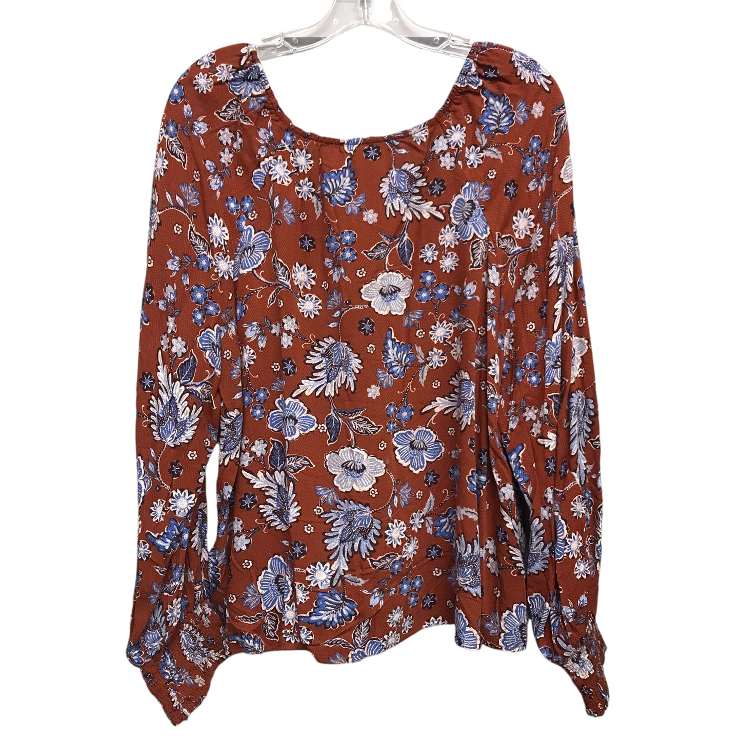 Top Ls By Ana In Blue & Brown, Size:Xl