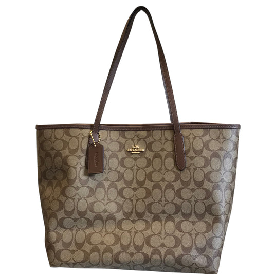 Tote Designer By Coach In Brown, Size:Medium