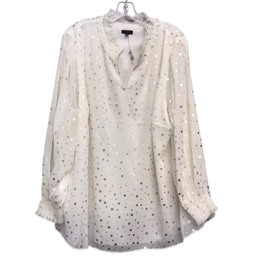 Top Ls By Talbots In Cream & Silver, Size:2X